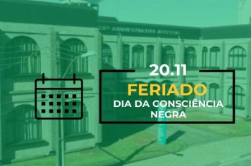 Aviso- Feriado nesta quarta-feira, 20