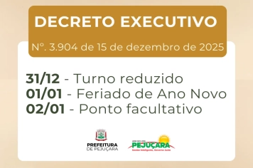 Funcionamento das Repartições Públicas – Fim de Ano