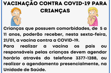  VACINAÇÃO CONTRA A COVID-19 PARA CRIANÇAS COM COMORBIDADE