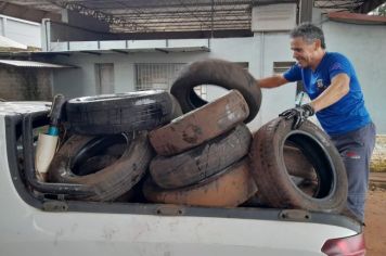 Dengue: Profissionais da Secretaria de Saúde e de Obras realizam ação de recolhimento de pneus em desuso 