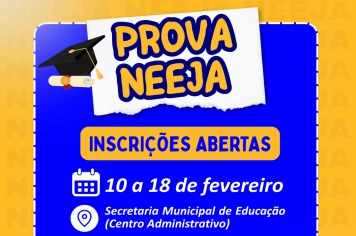 Prova Unificada do NEEJA tem inscrições de 10 a 18 de fevereiro