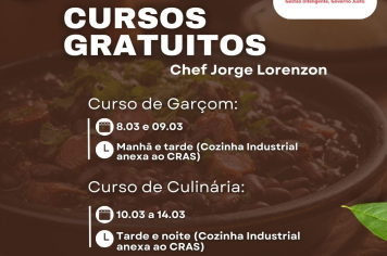 Cursos gratuitos oferecidos pelo CRAS Viver Melhor