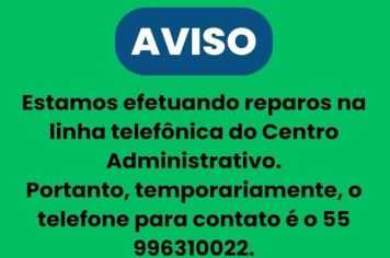 ATENÇÃO! ESTAMOS COM PROBLEMA EM NOSSA LINHA TELEFÔNICA!