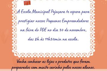 Escola Municipal Pejuçara realizará Feira do PDE no dia 30 de novembro