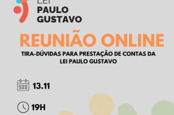 Reunião online sobre a Lei Paulo Gustavo