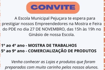 Alunos da Escola Municipal Pejuçara apresentam projetos do Programa Despertar Empreendedor 