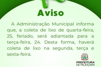 Aviso de Coleta de Lixo