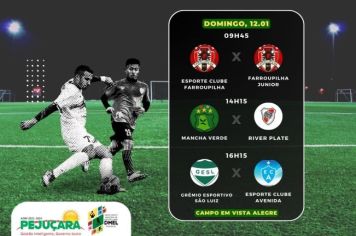 No dia 12 de janeiro, domingo, inicia o Campeonato Municipal de Futebol de Campo