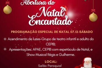 ⚠️ATENÇÃO! Diante da previsão do tempo que indica chuva para amanhã, a Abertura do Natal Encantado será realizada no SALÃO PAROQUIAL. ☔