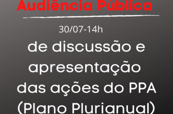 Audiência Pública: Discussão e Apresentação das Metas e Ações do PPA 2022-2025 