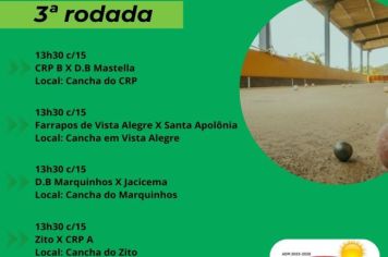 Terceira rodada do Campeonato Municipal de Bocha Tradicional
