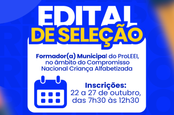 Edital de seleção para Formador(a) Municipal do ProLEEI
