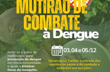 Mutirão de combate à dengue prossegue hoje