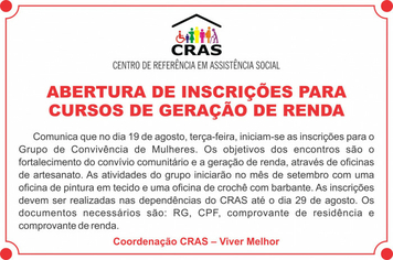 chamada cursos CRAS