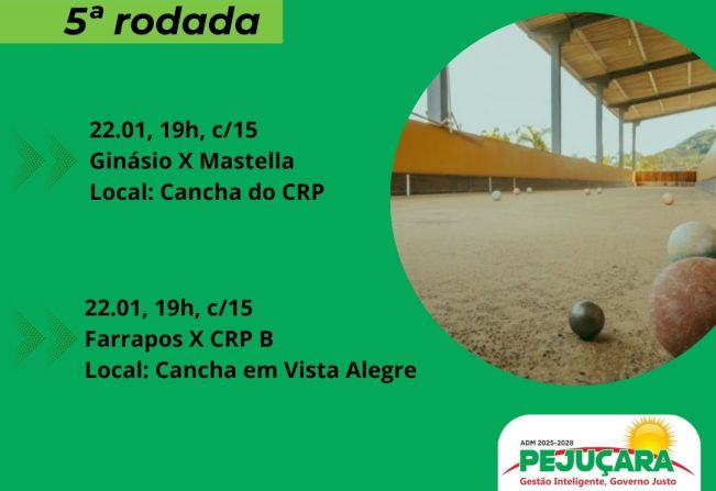 Quinta rodada do Campeonato de Bocha