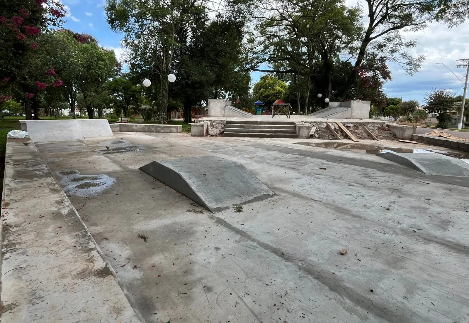 Avanços nas obras da pista de skate da Praça Visconde de Rio Branco