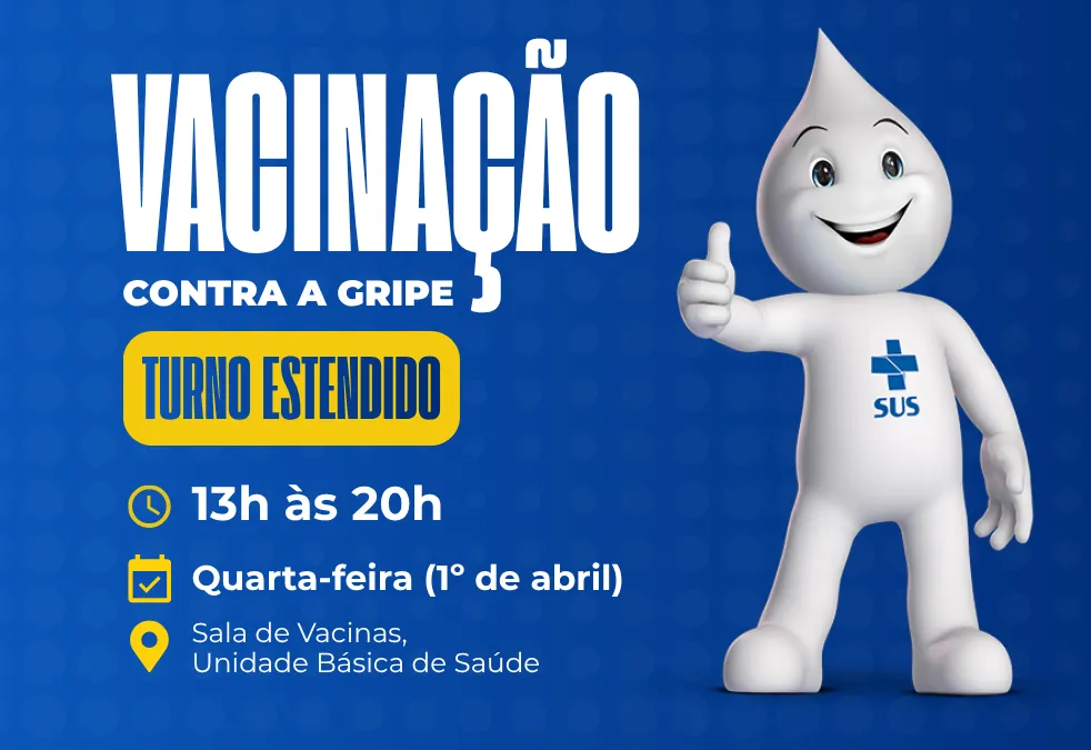 Novas doses da vacina contra a Influenza chegam nesta quarta-feira (01/04)