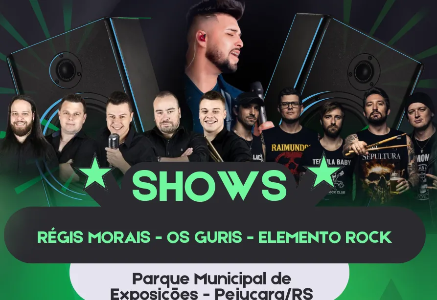 10ª Expofeira de Pejuçara - Shows com Regis Morais, Os Guris e Elemento Rock 