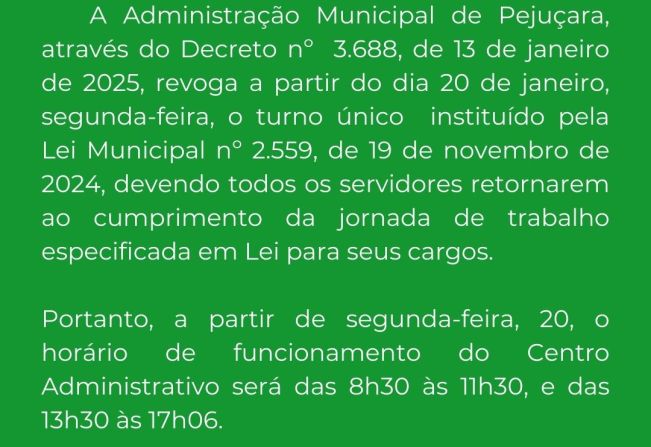 Revogação do turno único