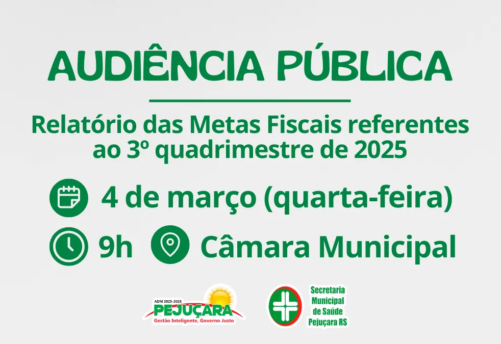 Audiência Pública - Relatório de Notas Fiscais referente ao 3º quadrimestre de 2025