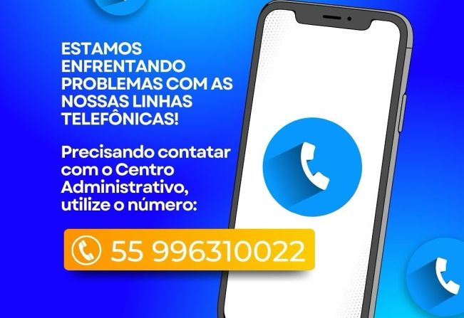 Problemas em nossas linhas telefônicas!