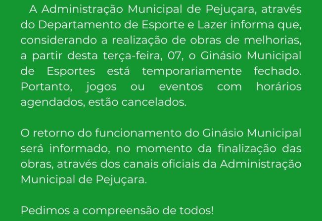 Ginásio Municipal de Esportes passa por obras de melhorias