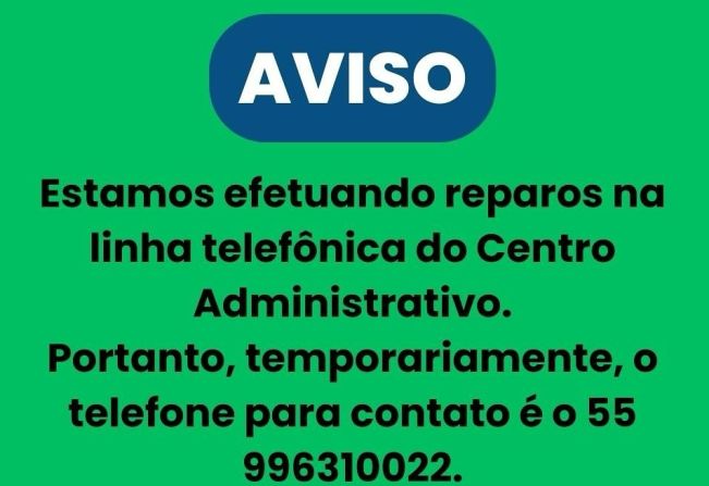 ATENÇÃO! ESTAMOS COM PROBLEMA EM NOSSA LINHA TELEFÔNICA!