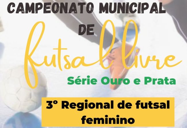 Pejuçara 58 anos: Campeonato Municipal de Futsal livre iniciará no dia 02 de junho