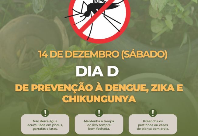 Ministério da Saúde convoca a população para o Dia D de mobilização contra a dengue
