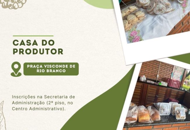 Casa do Produtor: inscrições abertas