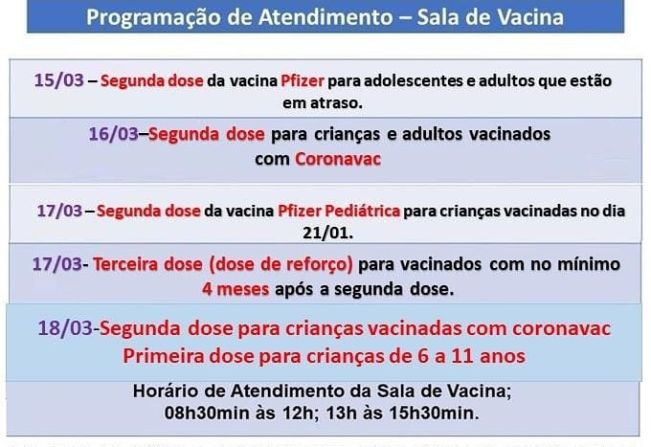 Atenção para a vacinação contra a COVID-19 