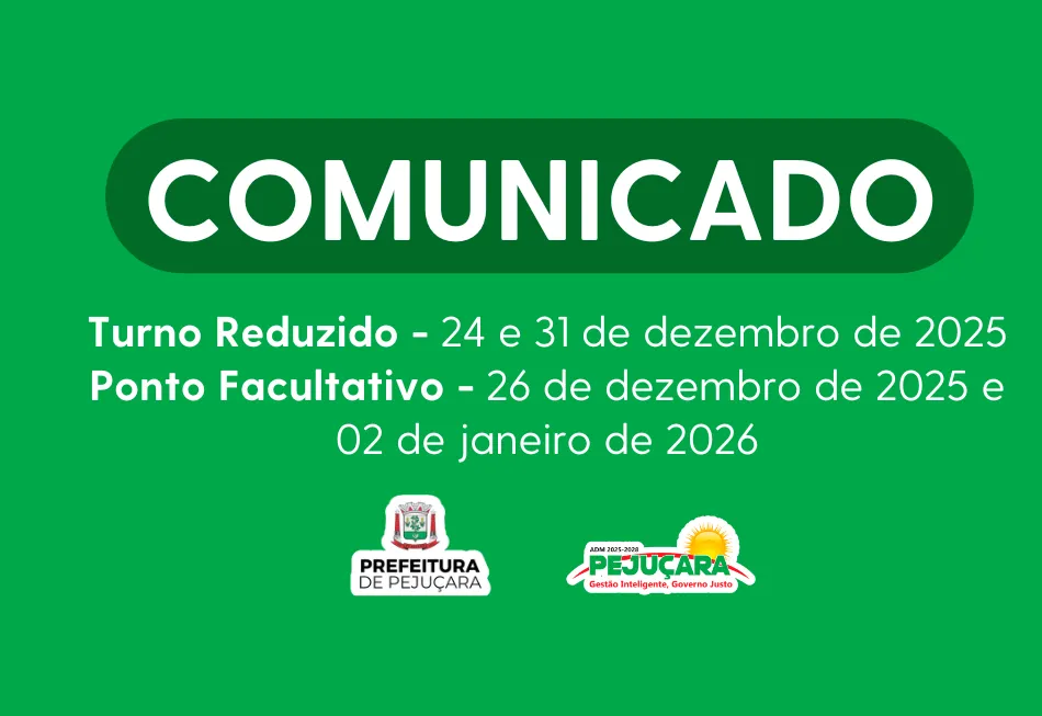 Comunicado - Turno Reduzido e Ponto Facultativo 