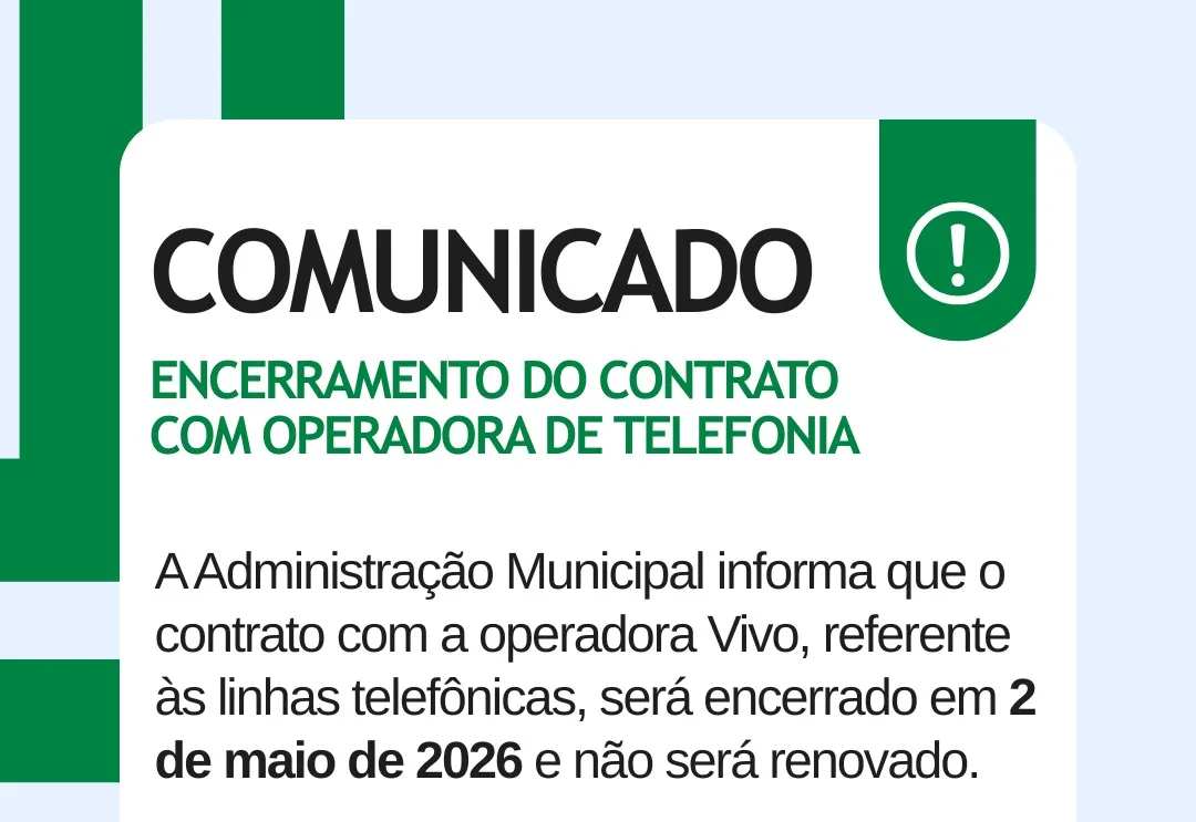  COMUNICADO: ENCERRAMENTO DO CONTRATO COM OPERADORA DE TELEFONIA (VIVO)