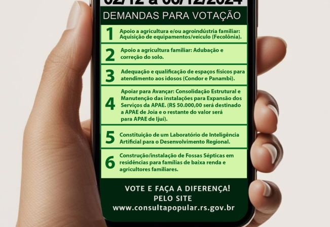 Participe da Consulta Popular 2024