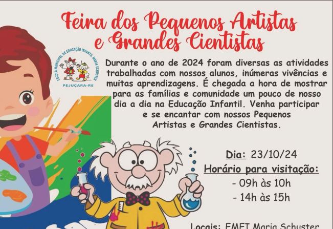 Feira dos pequenos artistas e grandes cientistas!!