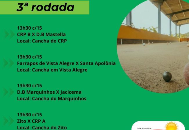 Terceira rodada do Campeonato Municipal de Bocha Tradicional