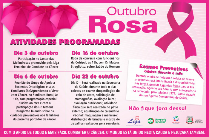 PROGRAMAÇÃO OUTUBRO ROSA