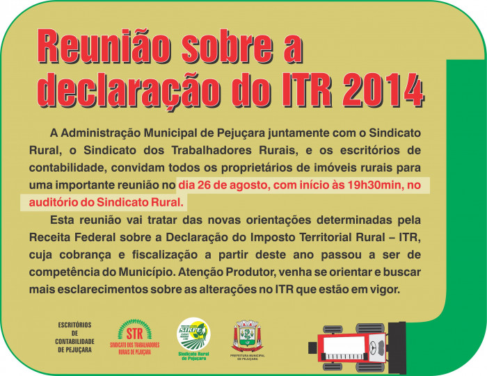 chamada reunião ITR 2014