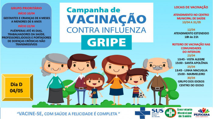Campanha de Vacinação com a Influenza começa dia 10