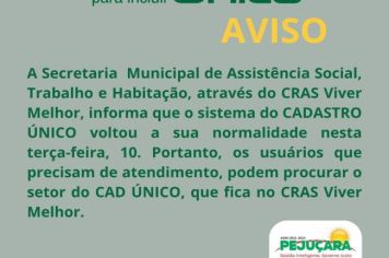 Sistema do CAD ÚNICO NORMALIZADO