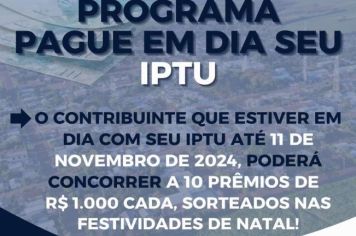 Programa Pague em dia seu IPTU!