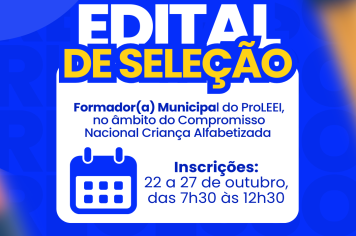 Edital de seleção para Formador(a) Municipal do ProLEEI