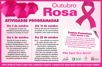 PROGRAMAÇÃO OUTUBRO ROSA
