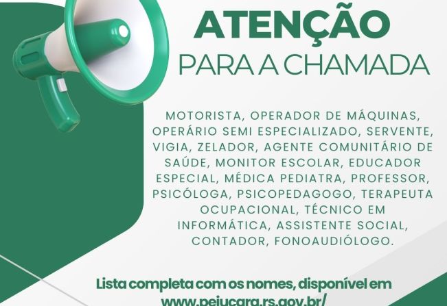 ATENÇÃO PARA A CHAMADA! NOMEAÇÕES CONCURSO PÚBLICO 01/2024