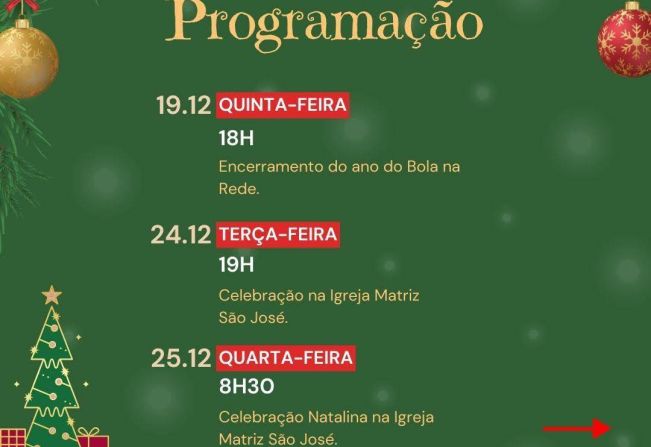 Confira a nossa programação de Natal!