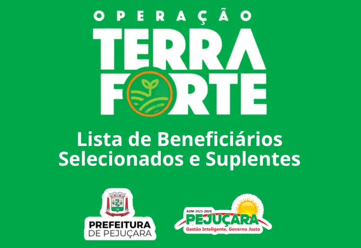 Divulgação da lista de beneficiários selecionados do Programa Operação Terra Forte