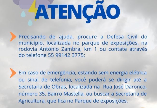 Orientações Defesa Civil