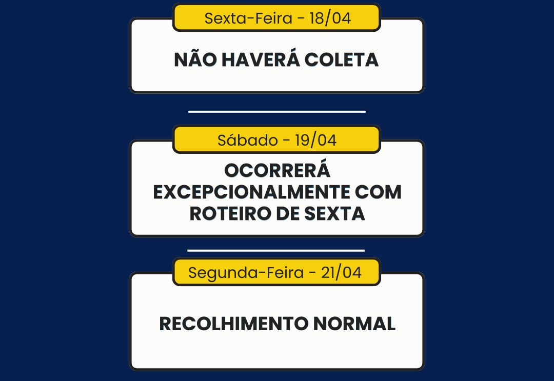 Prefeitura de Pejuçara informa sobre a coleta de lixo no feriadão 
