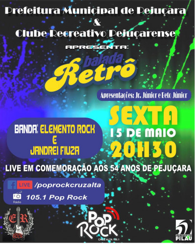 Live solidária será realizada nesta sexta para comemorar 54 anos de Pejuçara